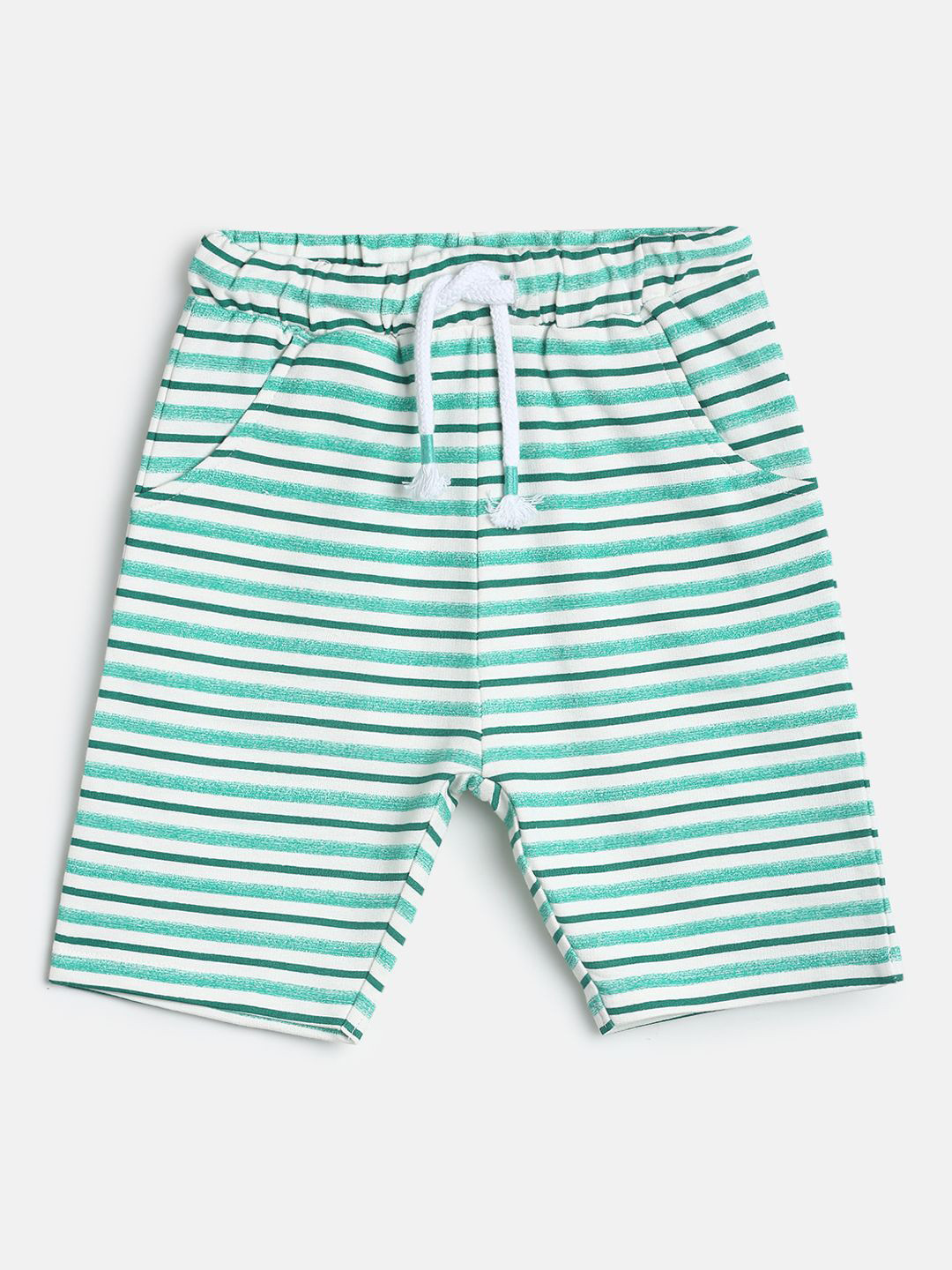 MINI KLUB Boys Green Striped Shorts