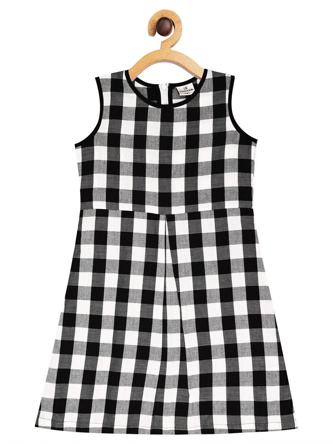 Creative Kids Black Checked A-Line Dress