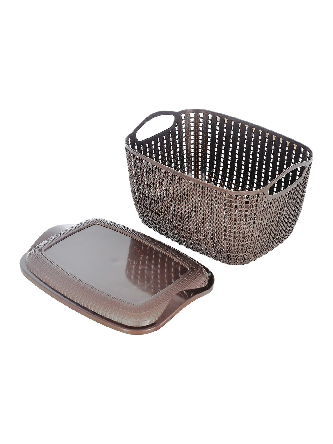 Kuber Industries Brown Textured Fruit & Vegetable Basket