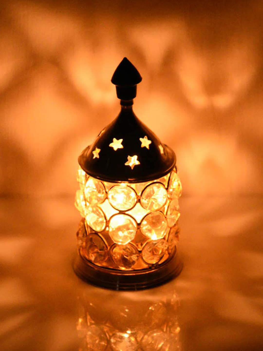 Craftvatika Gold Toned Brass Decorative Akhand Diya Oil Lamp