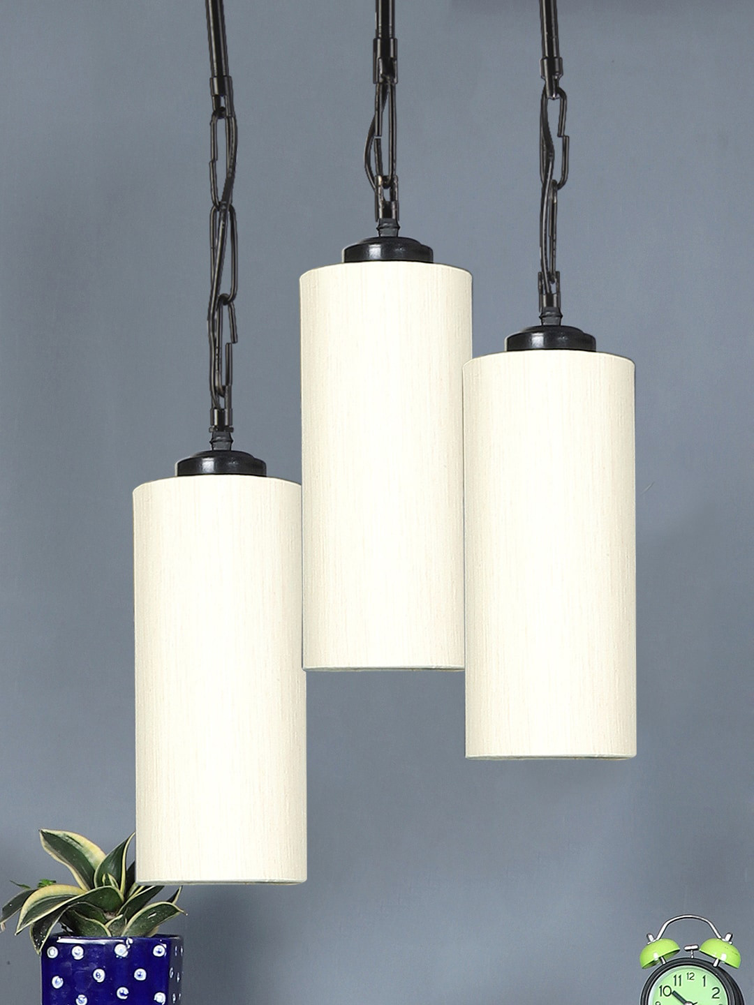 Devansh Off White Jute Cluster Ceiling Lamp