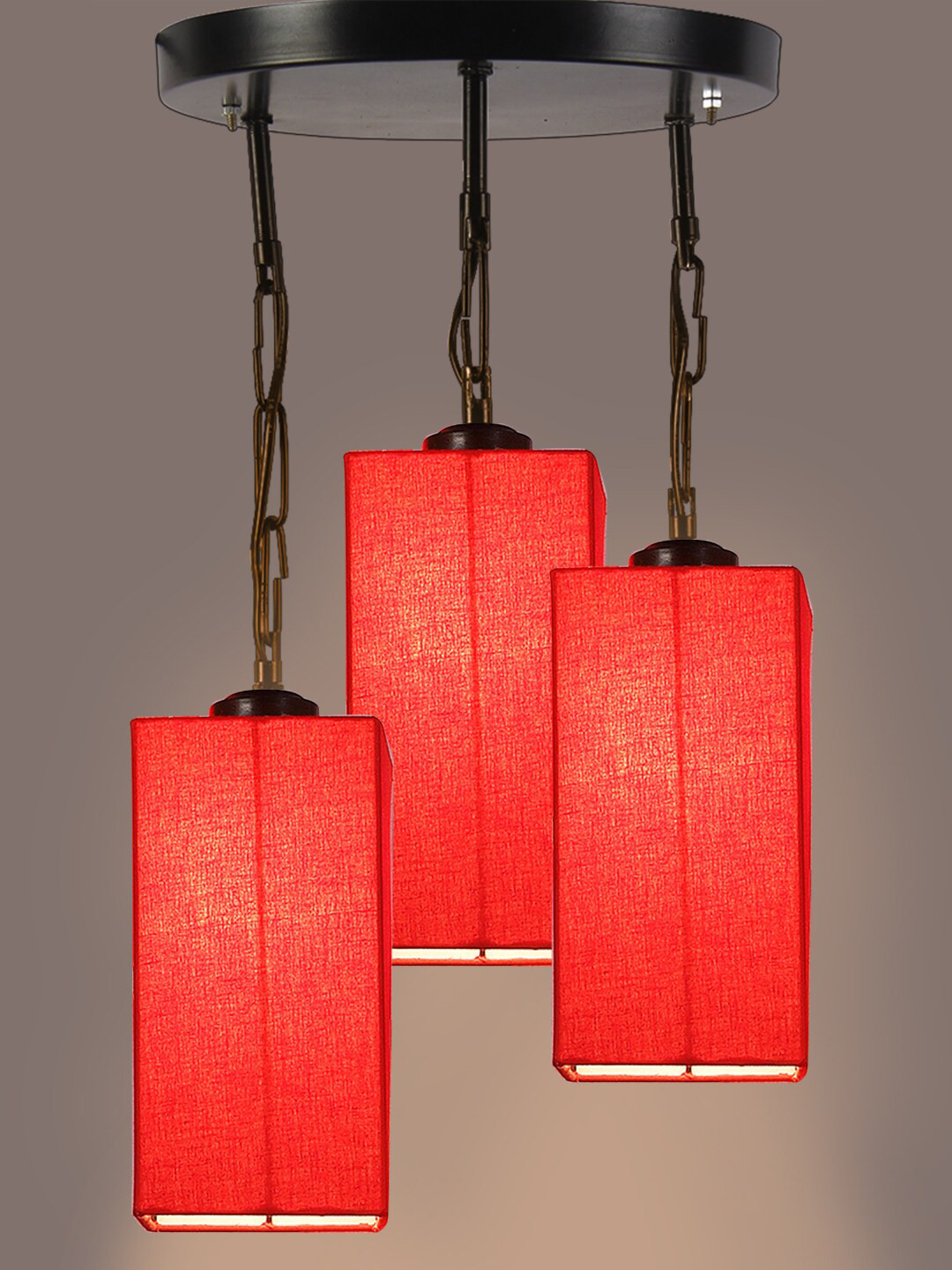 Devansh Red Jute Cluster Ceiling Lamp