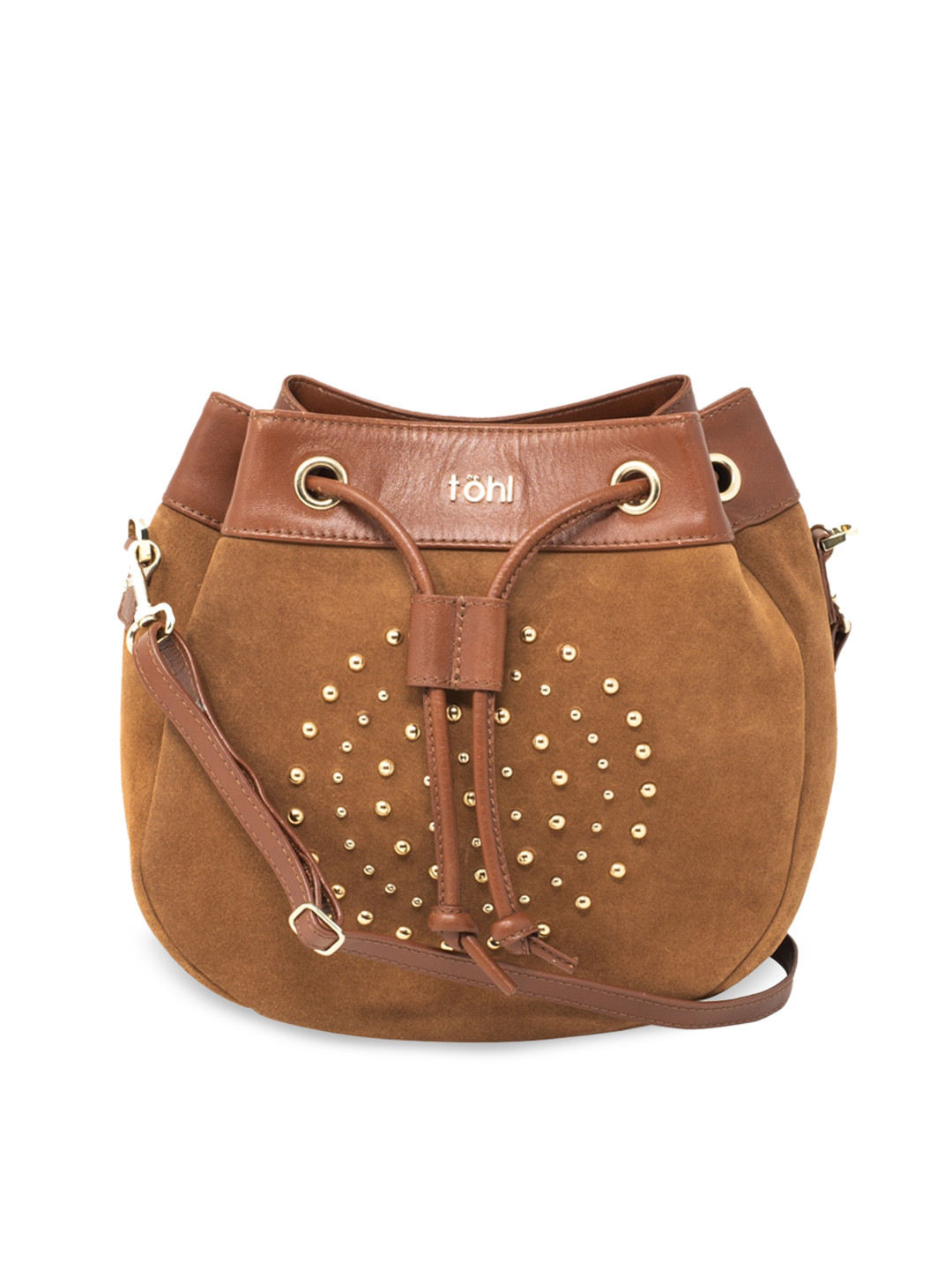 tohl Beige Leather Oversized Bucket Shoulder Bag