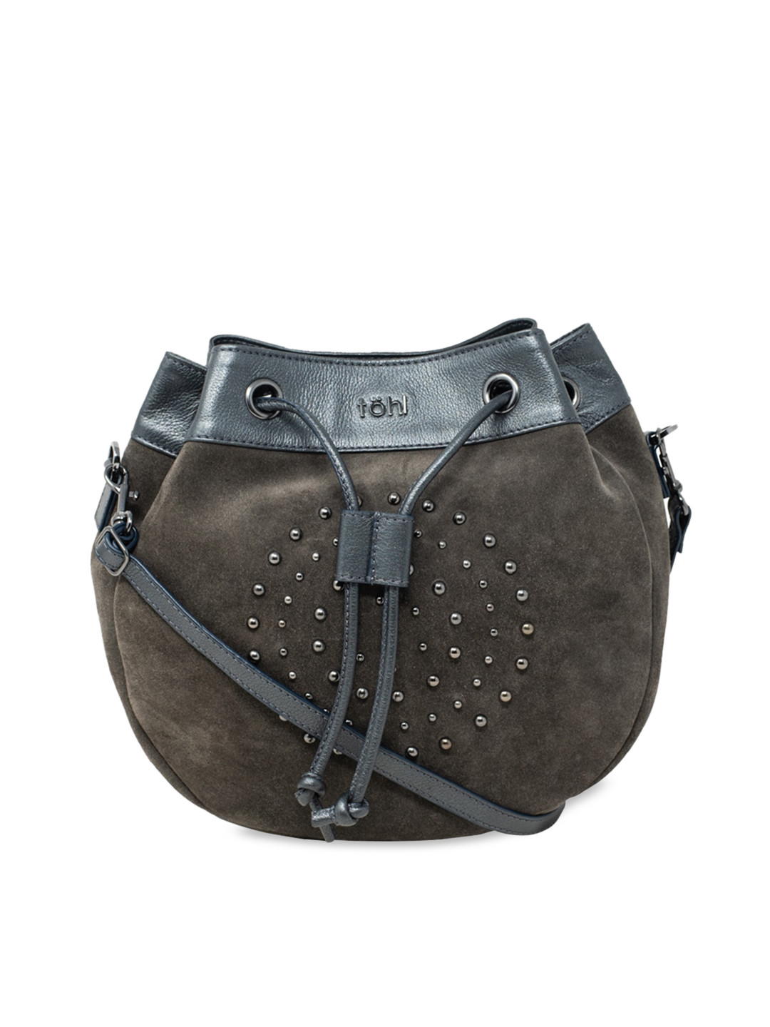 tohl Women Charcoal Leather Bucket Women Sling & Crossbody Bags/Sling Bag