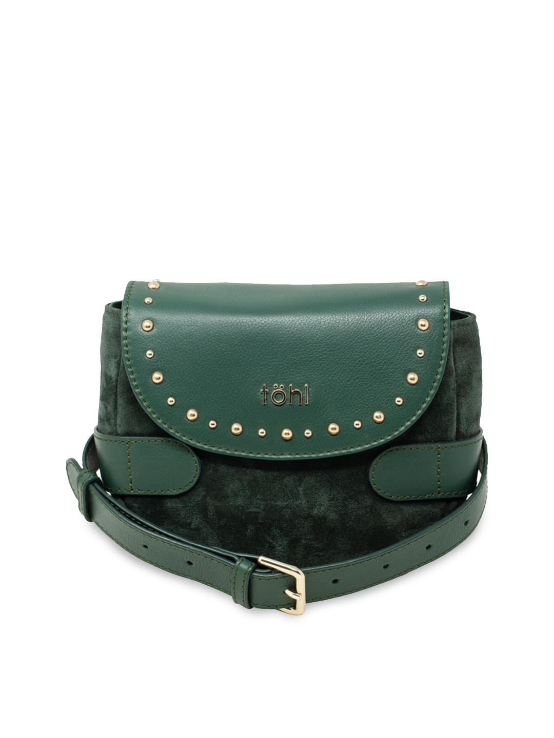 tohl Women Forest Green Leather Waist Pouch