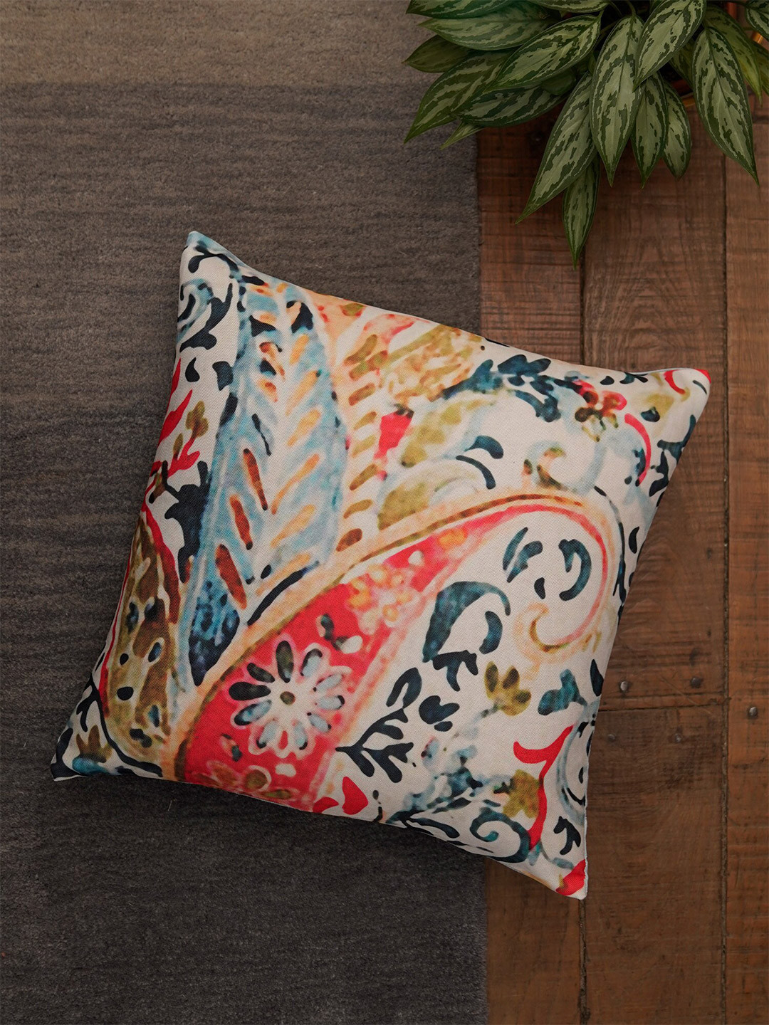 ZEBA Multicoloured Square Cushion Cover