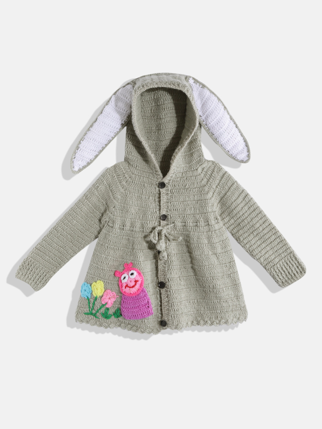 CHUTPUT Grey Embroidered Jumper Dress