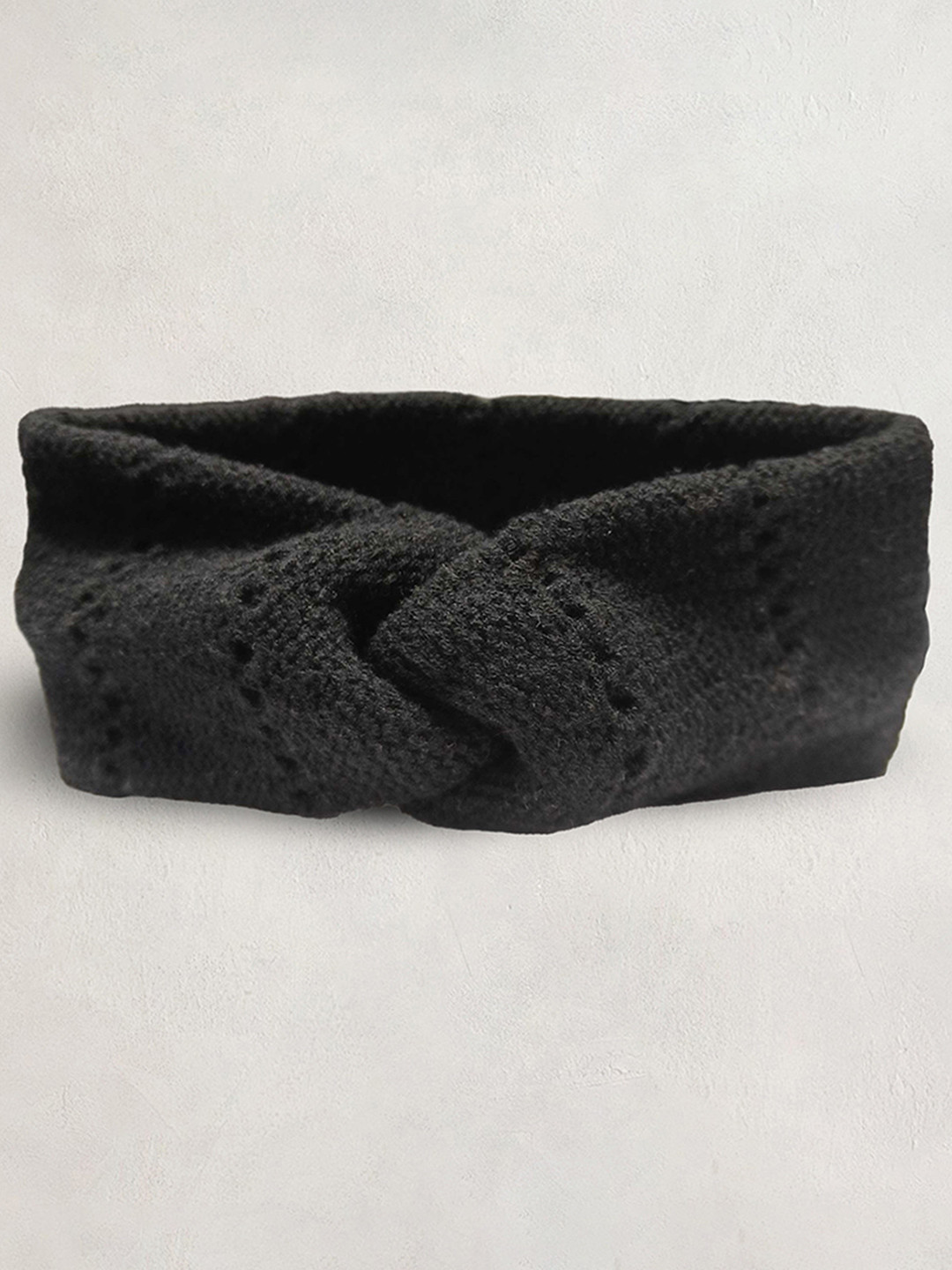 Cherry Crumble Girls Black Solid Bandana Headband