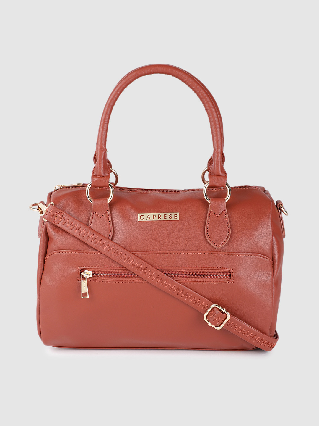 Caprese Brown Structured Handheld Bag