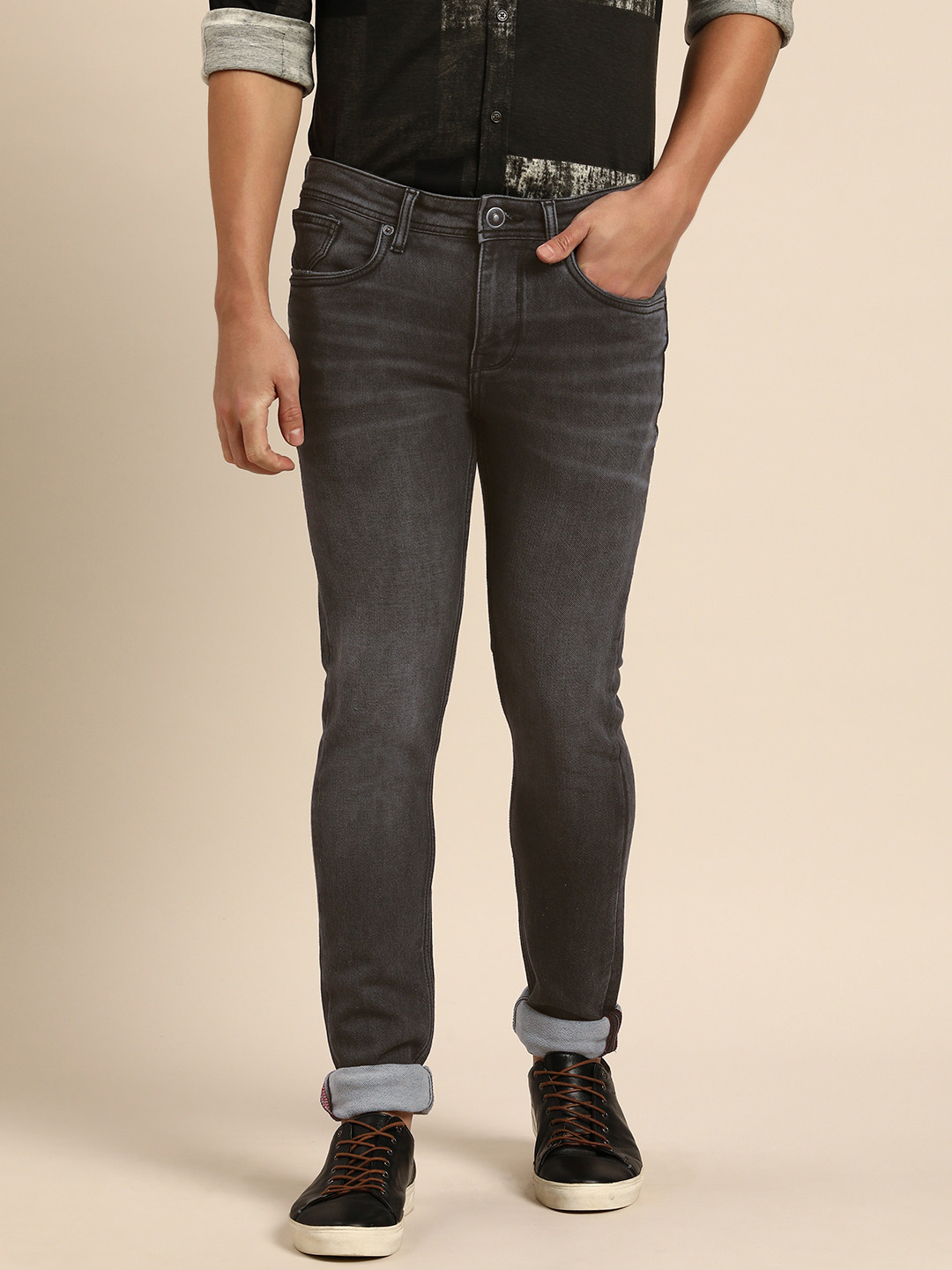 Being Human Men Skinny Fit Heavy Fade Stretchable Jeans