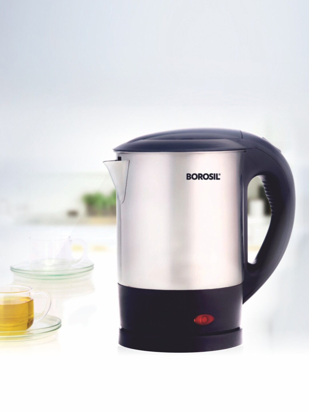 BOROSIL Silver-Toned Electric Kettle - 1 L