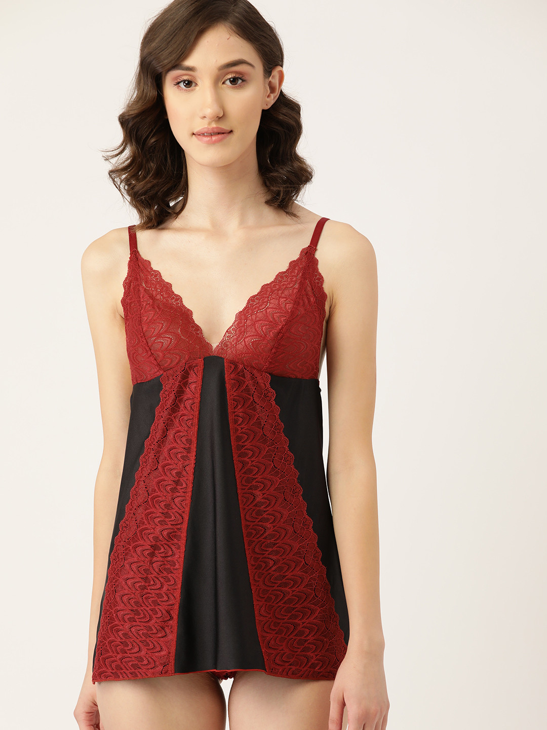 ETC Black & Maroon Baby Doll