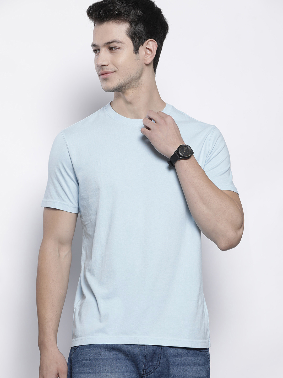 AMERICAN EAGLE OUTFITTERS Men Blue Pure Cotton T-shirt