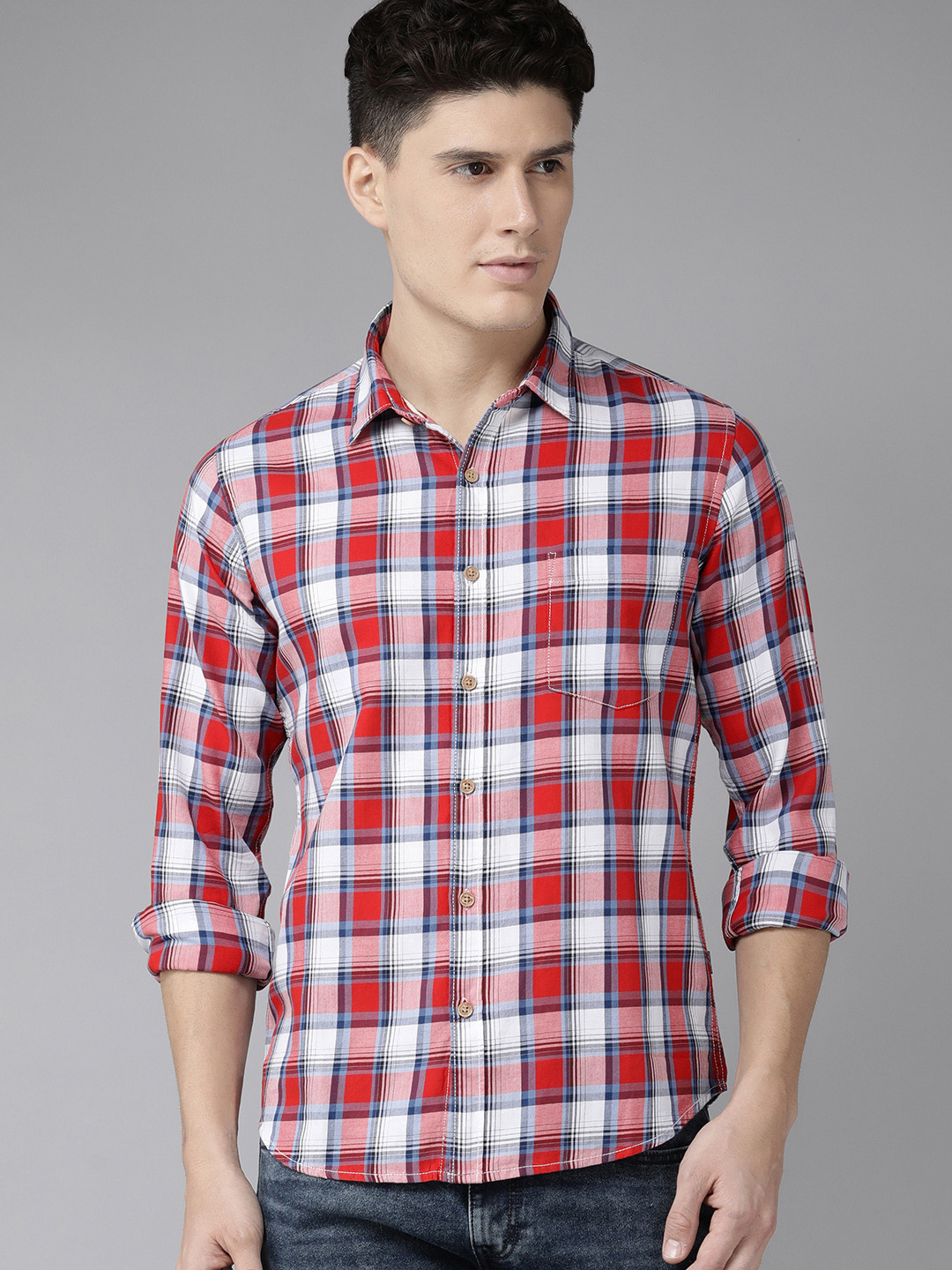 Pepe Jeans Tartan Checks Pure Cotton Casual Shirt