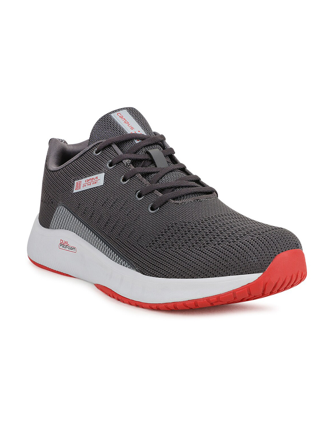 Campus Men TOLL Grey Melange Mesh Running Shoes