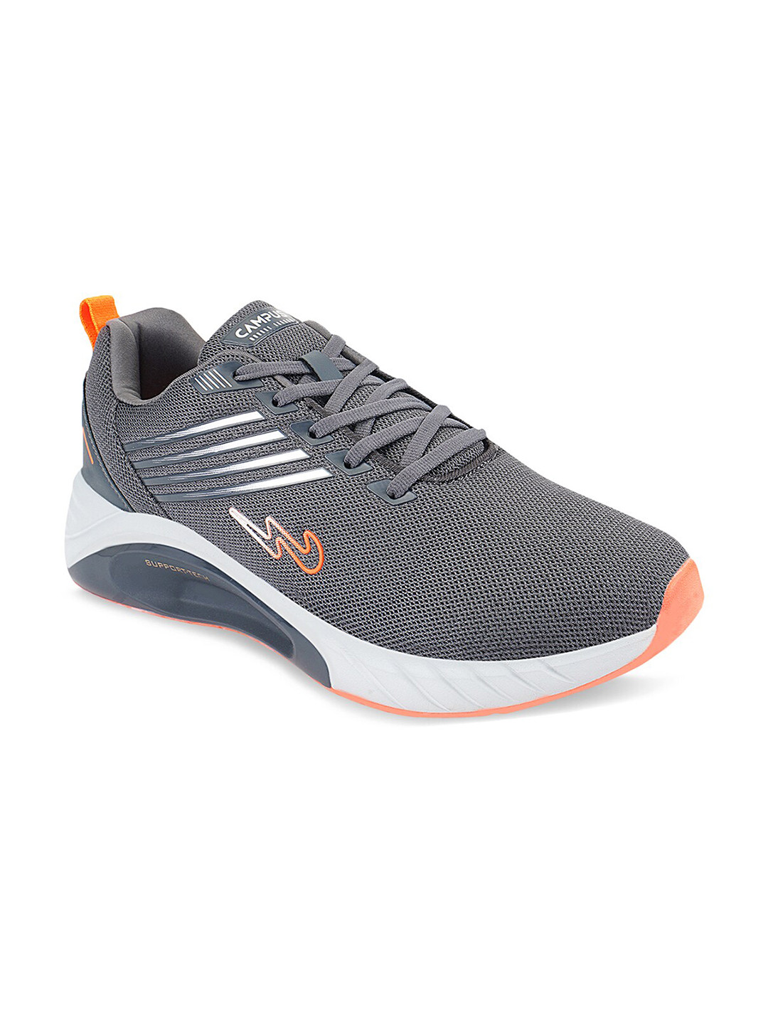 Campus Men CAMP-BONFIRE Grey Melange Mesh Running Shoes