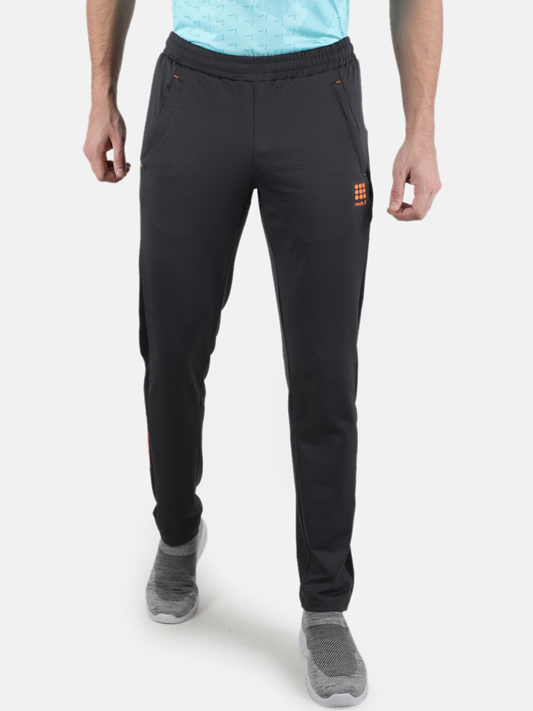 rock.it Men Grey Solid Track Pant