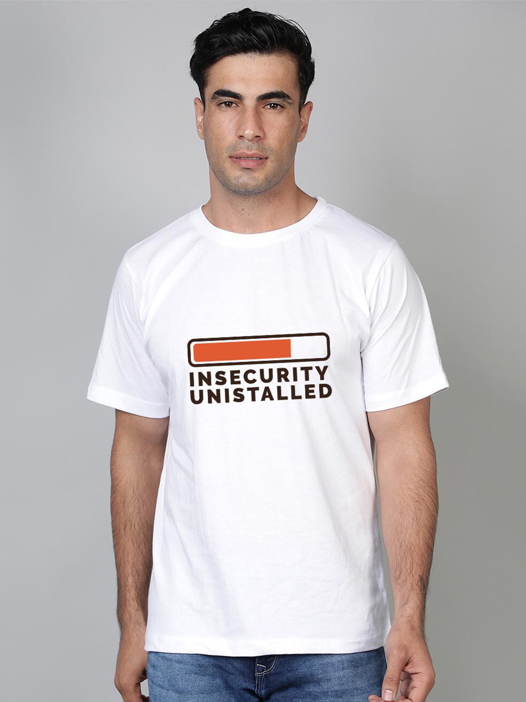FFLIRTYGO Insecurity Uninstalled Extra Typography Cotton Round Neck Short Sleeves T-shirt