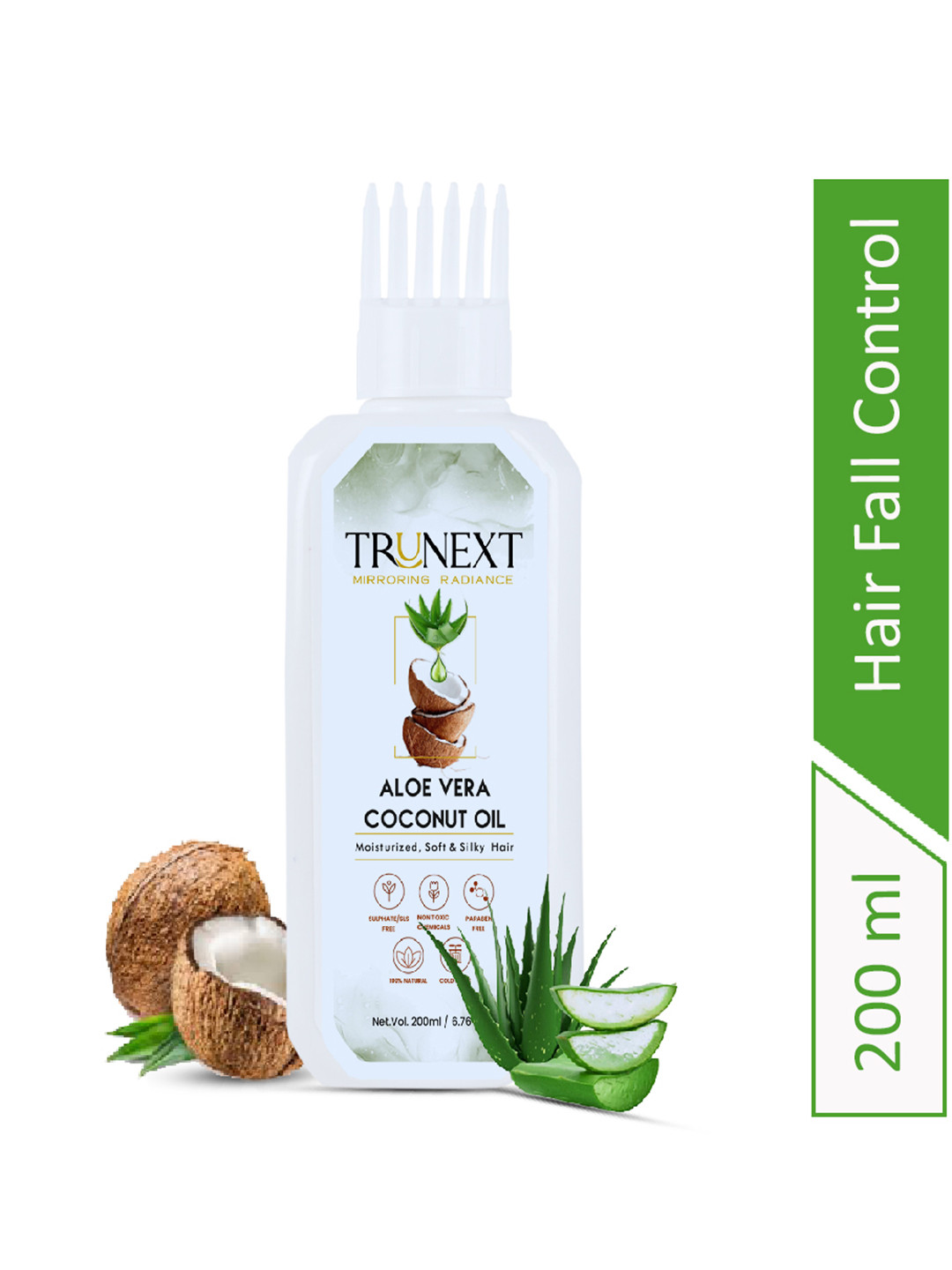 TRUNEXT Natural Aloe Vera Coconut Hair Oil with Natural Herb Extracts 200 ml