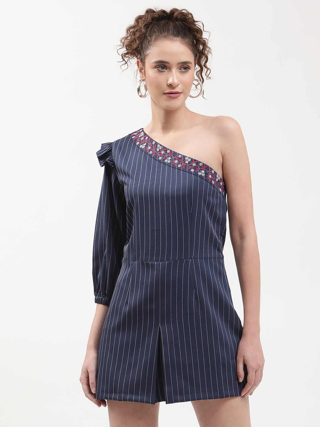 ELLE Navy Blue & White Striped Jumpsuit