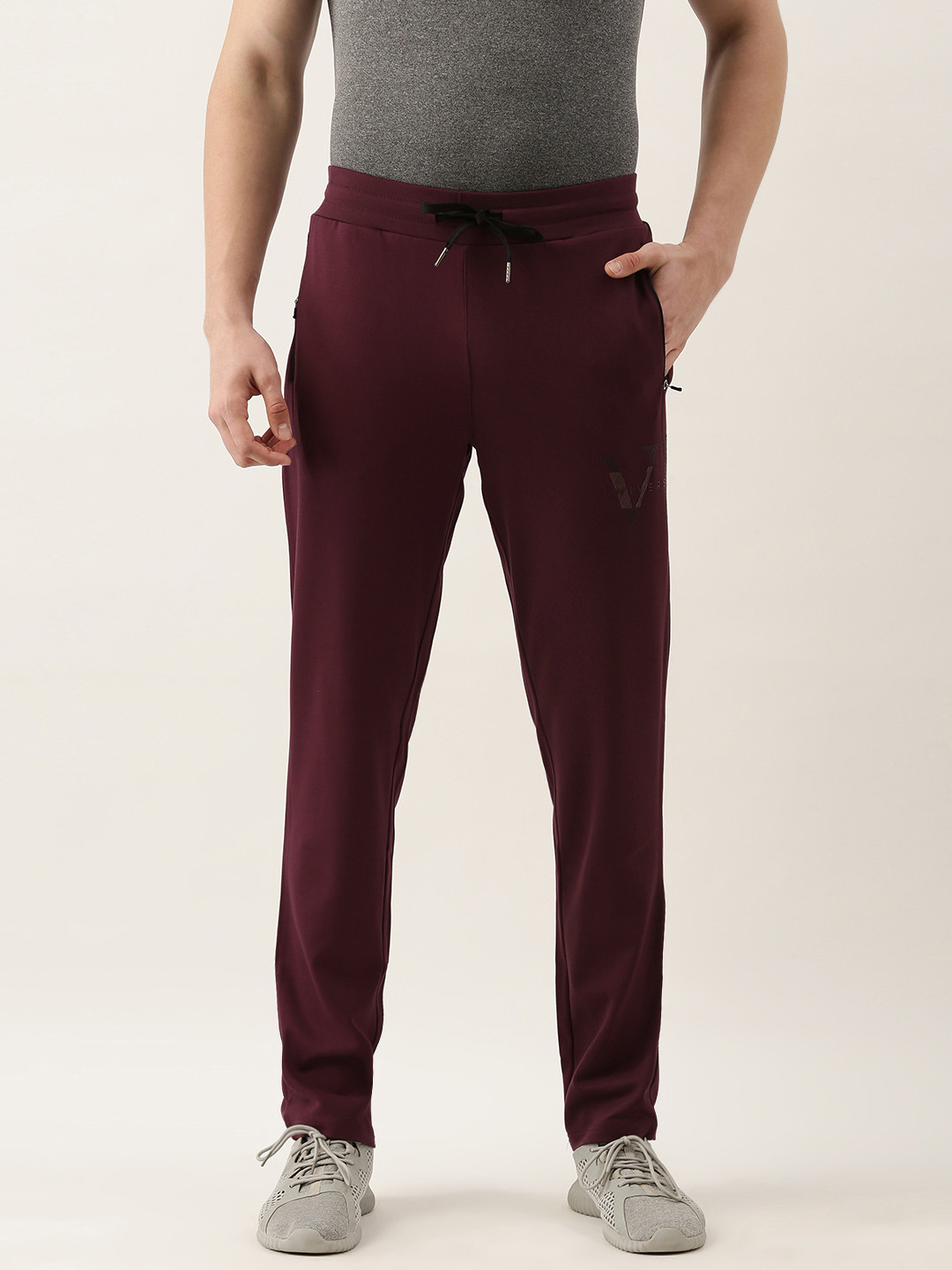 Sweet Dreams Men Burgundy Solid Track Pants