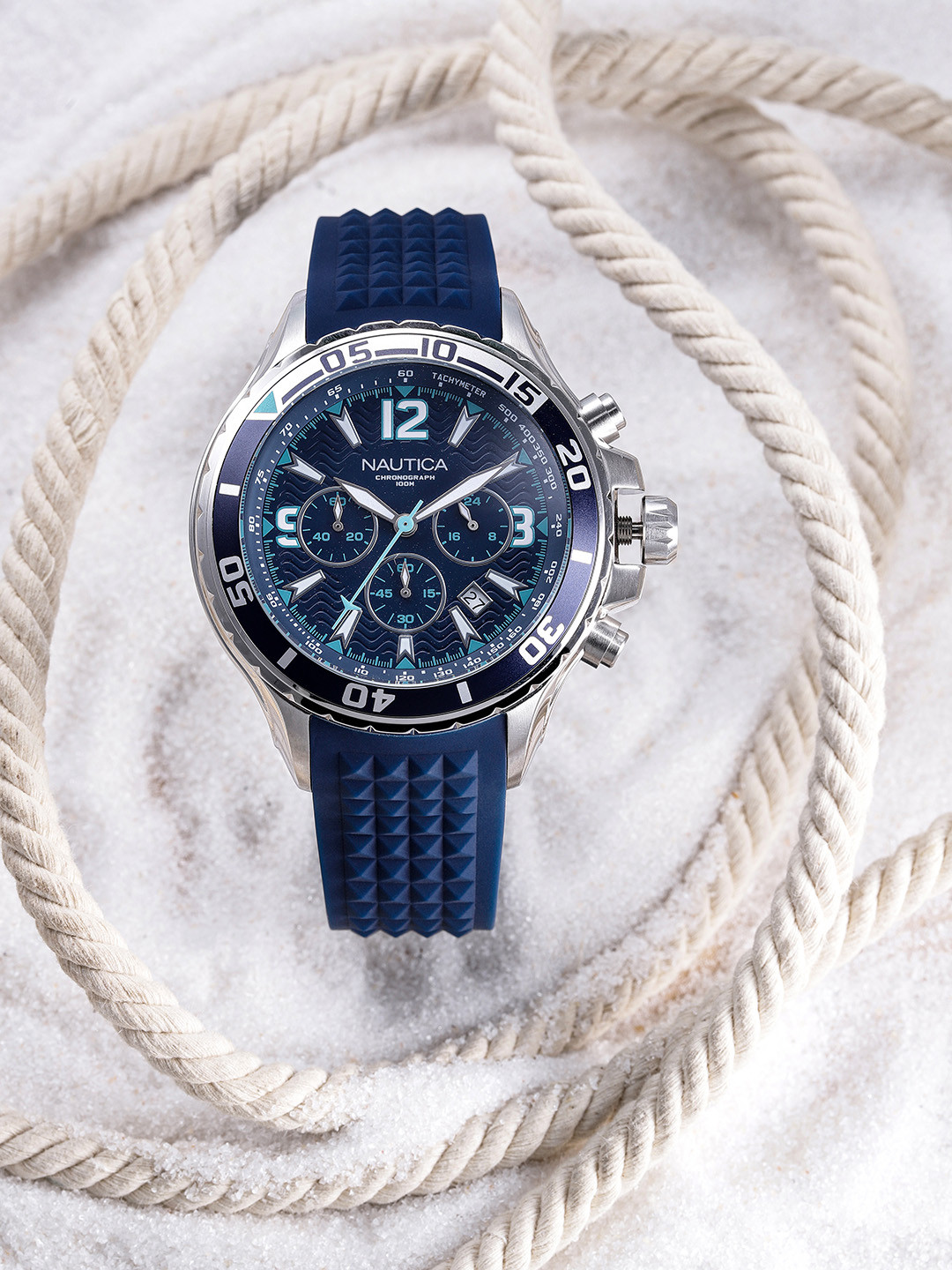 Nautica Men Blue Analogue Chronograph Watch NAPNSS214