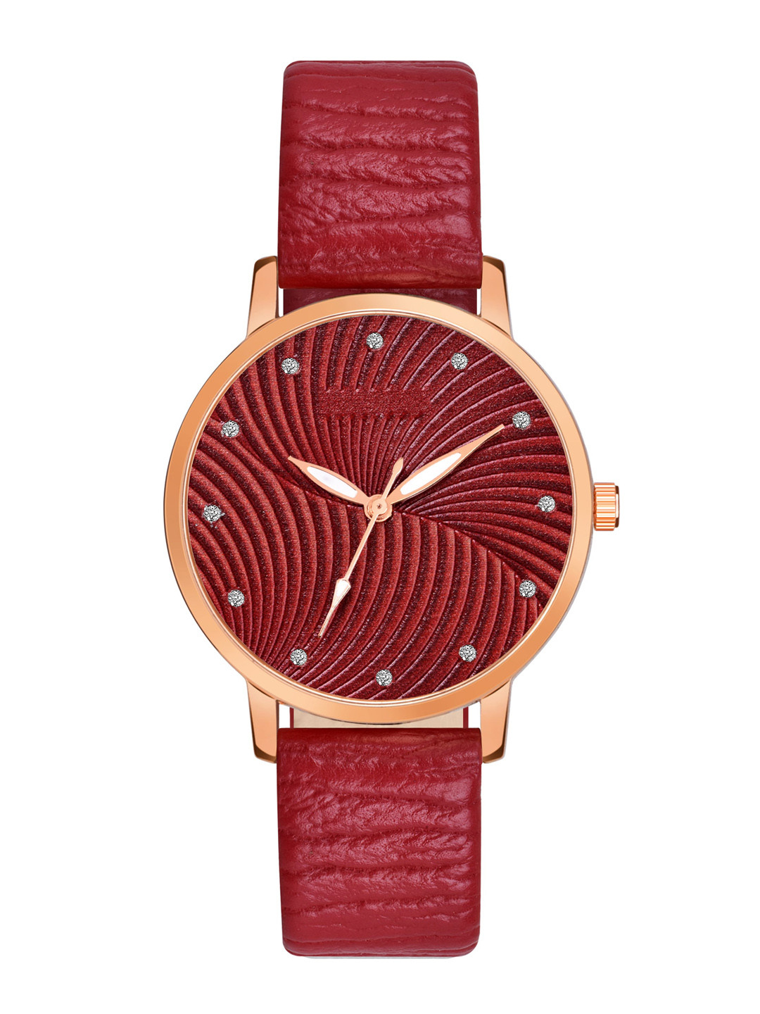 PERCLUTION ENTERPRISE Women Maroon Printed Dial & Textured Straps Analogue Watch PE384