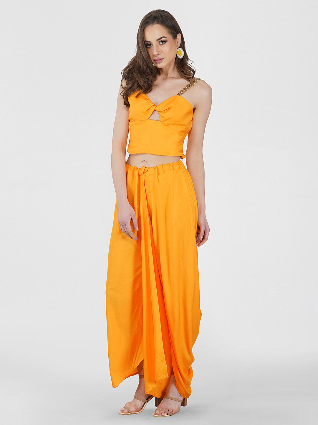 KOVET Women Yellow Solid Crop Top