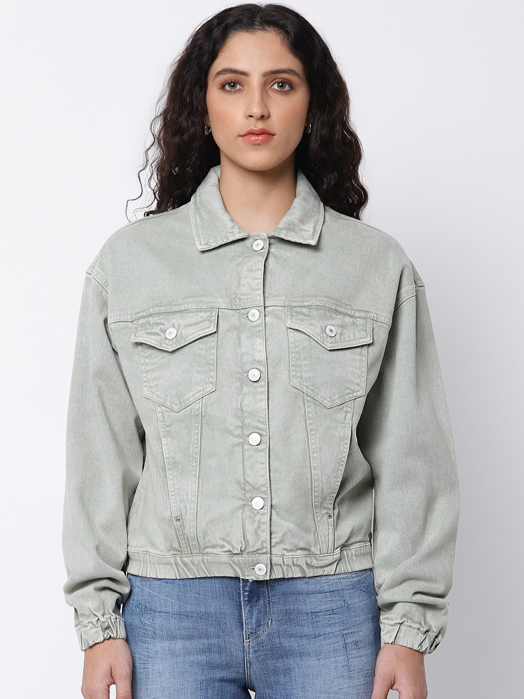 GUESS Women Green Outdoor Fashion Jacket