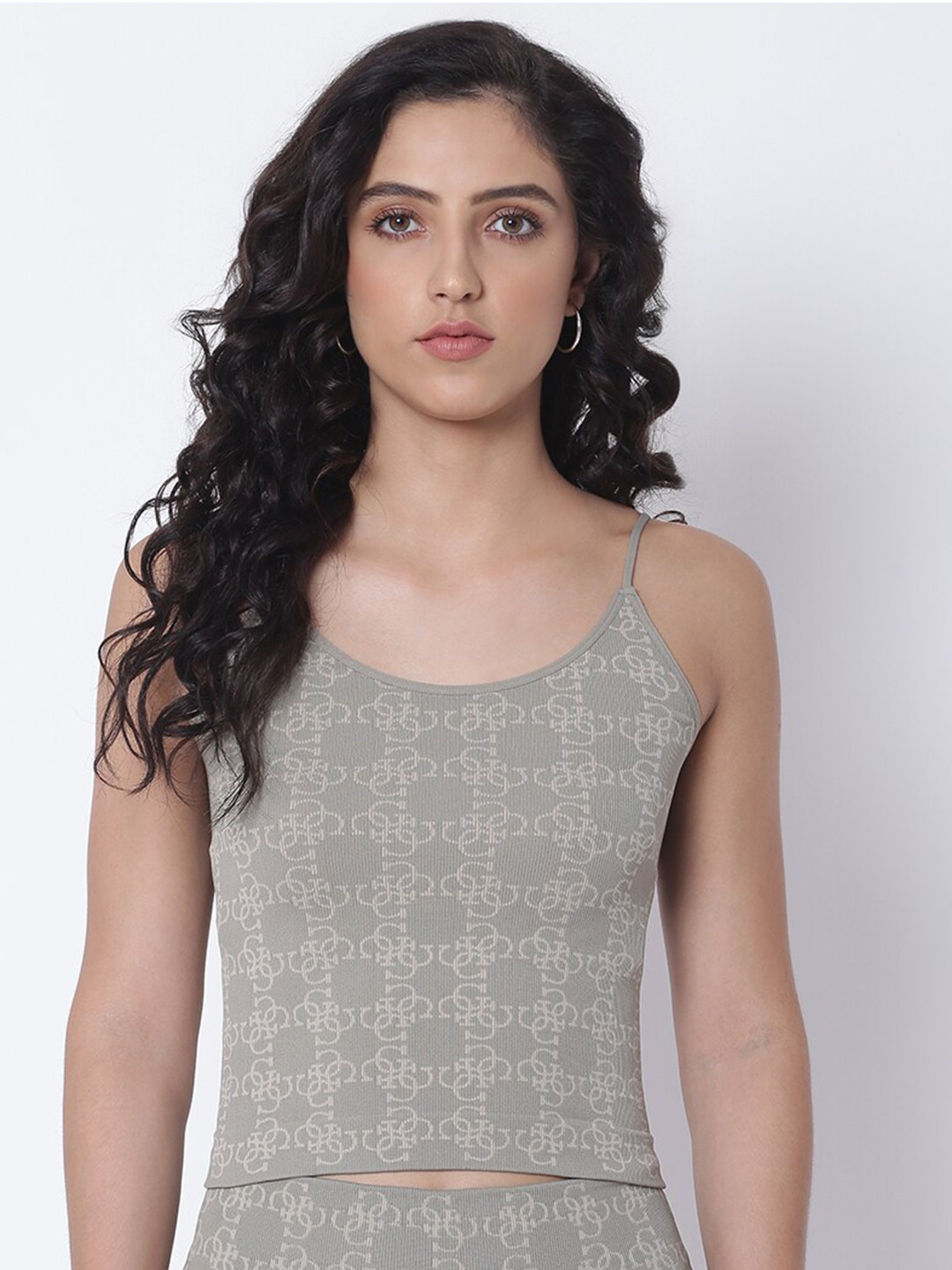 GUESS Grey Checked Top