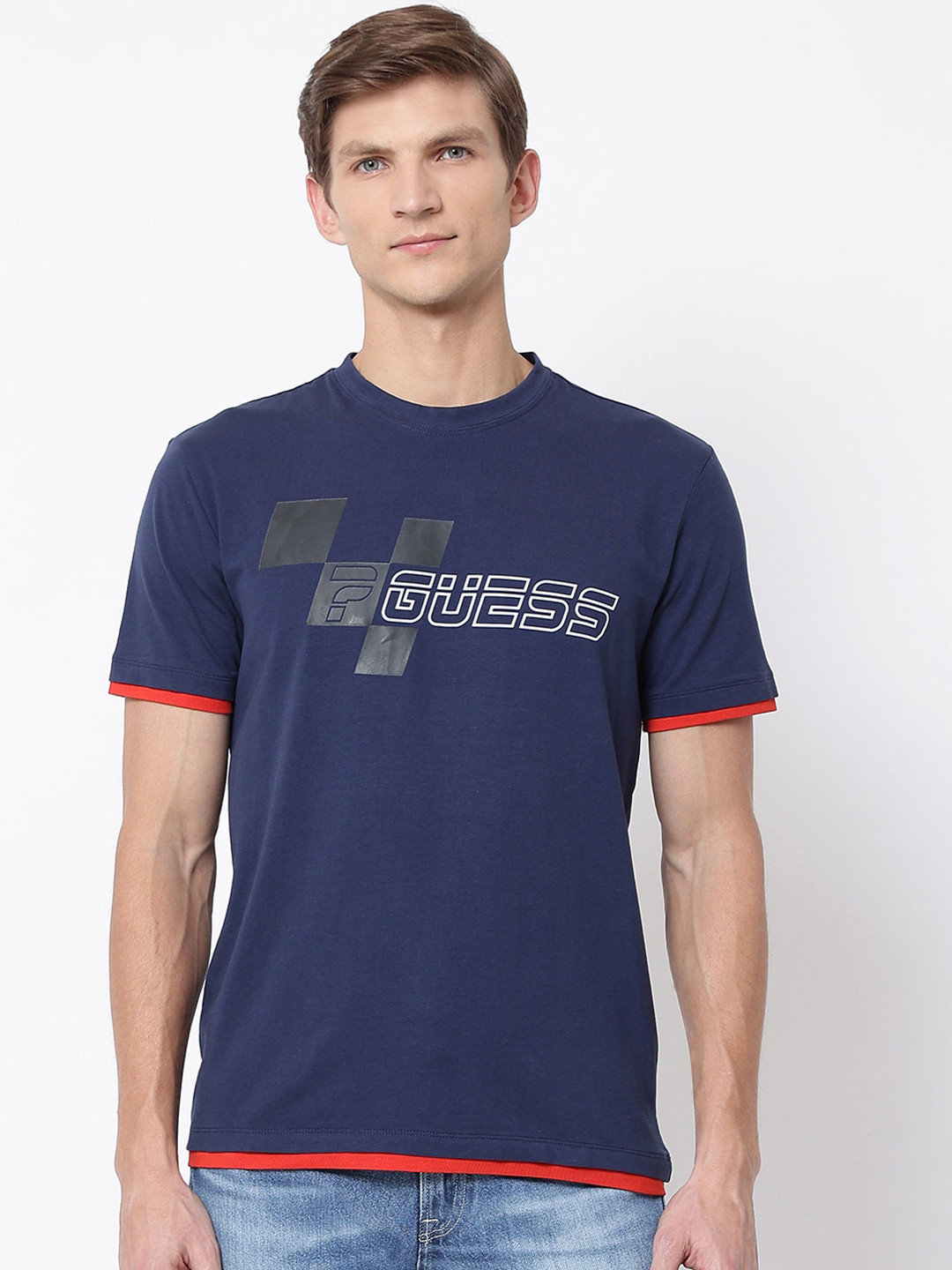 GUESS Men Multicoloured Mildly Distressed Jeans