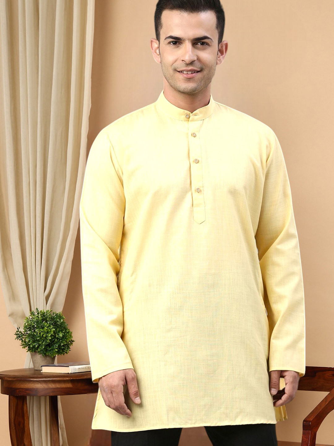 TATTVA Men Green Patchwork Kurta