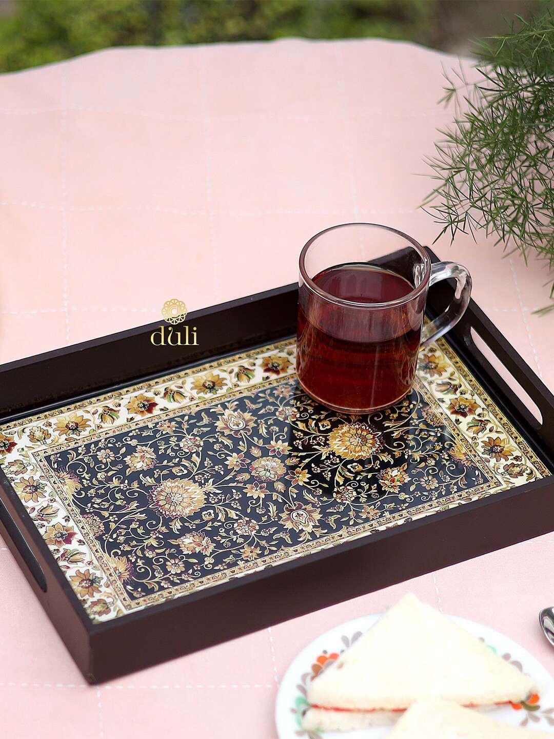 DULI Black Enamel Coated Multipurpose Tray