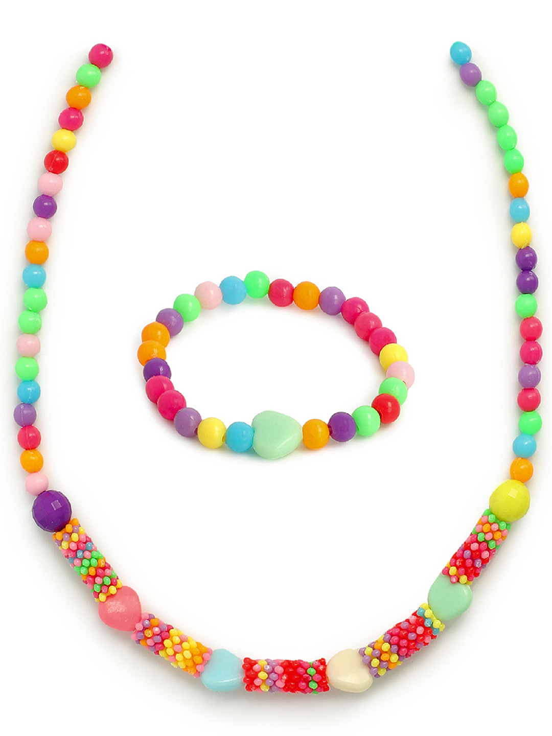 EL REGALO Girls Red & Yellow Beaded Jewellery Set