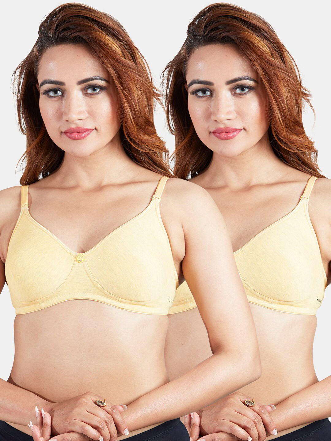Sonari Pack of 2 Yellow T-Shirt Bra - Non Padded