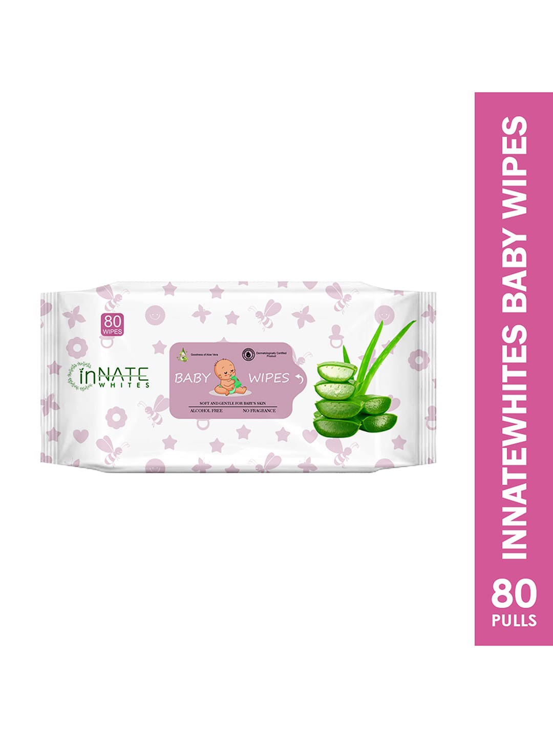 InnateWhites Kids Set of 10 Soft & Gentle Baby Wipes with Aloe Vera - 80 Wipes Each