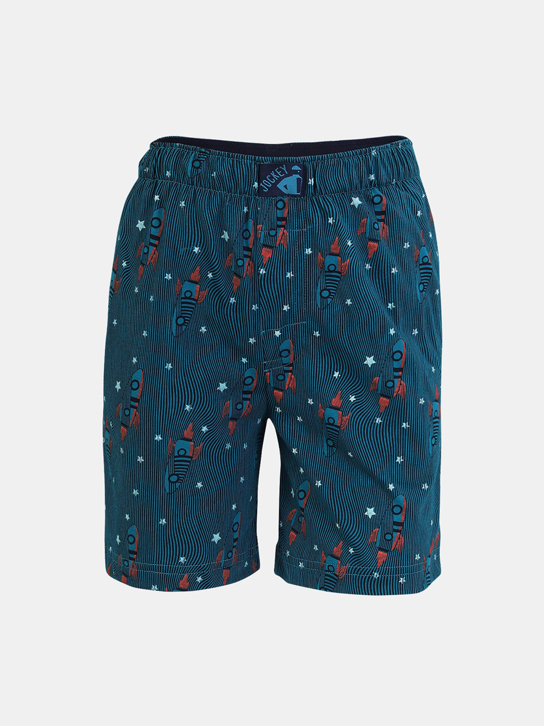 Jockey Super Combed Cotton Printed Boxer Shorts with Side Pockets
