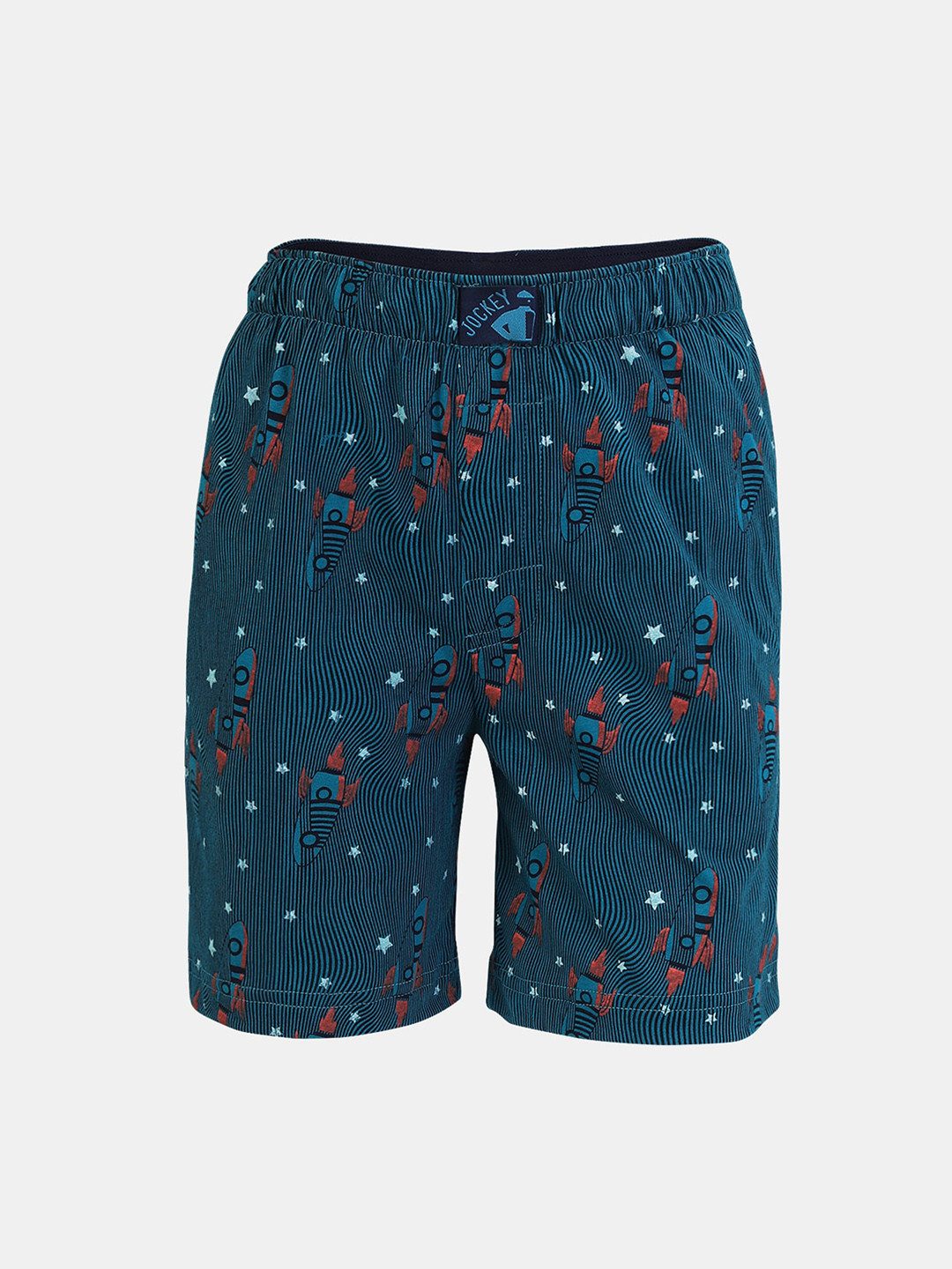 Jockey Boys Super Combed Cotton Printed Boxer Shorts with Side Pockets