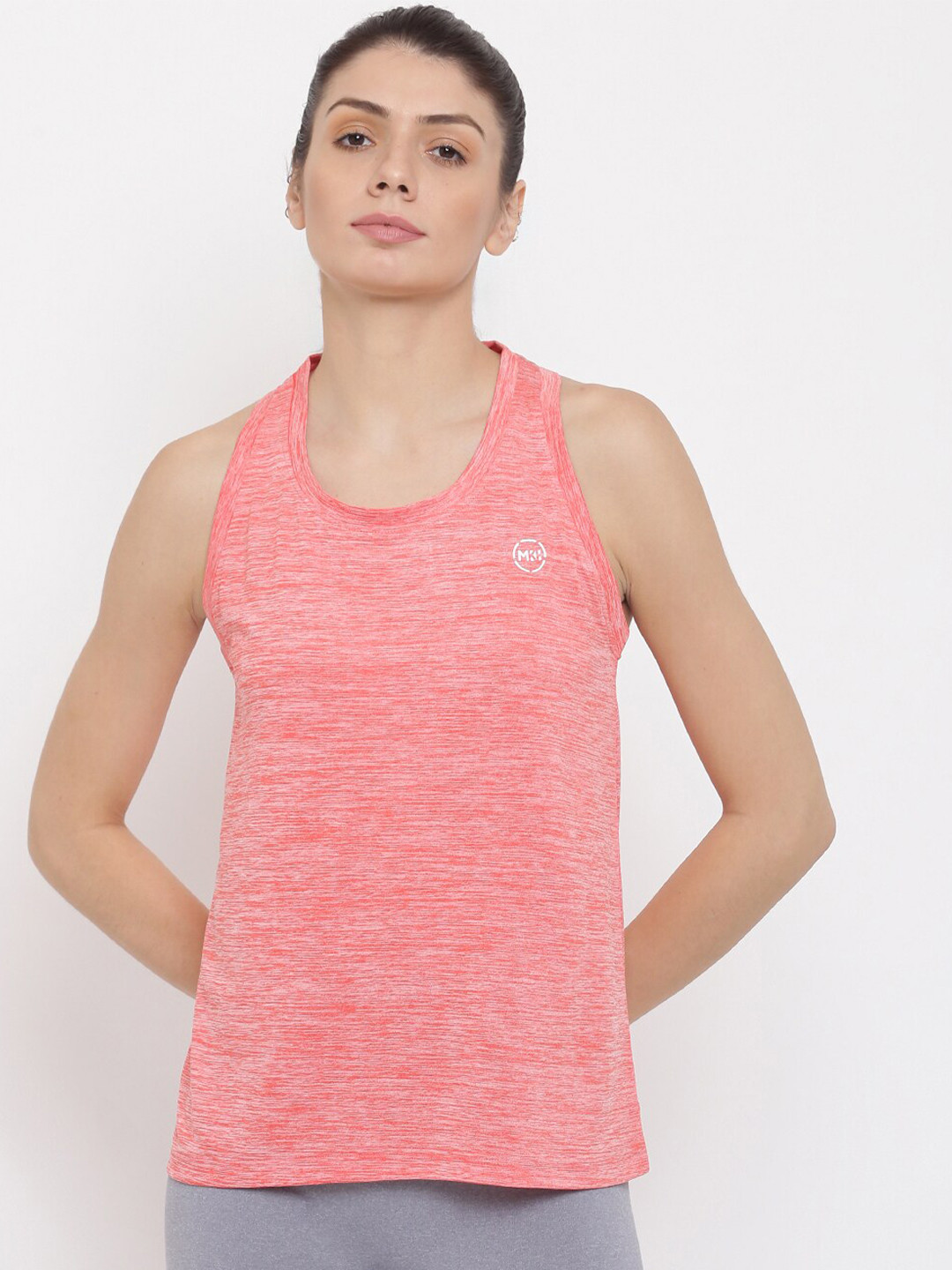 MKH Women Red Dri-FIT Sleeveless Sports T-shirt