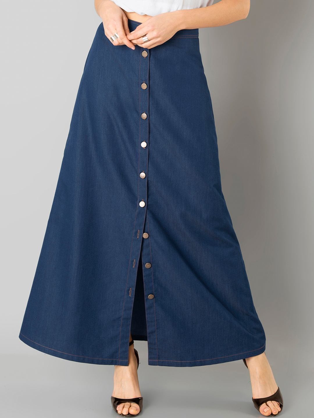 denim skirt myntra