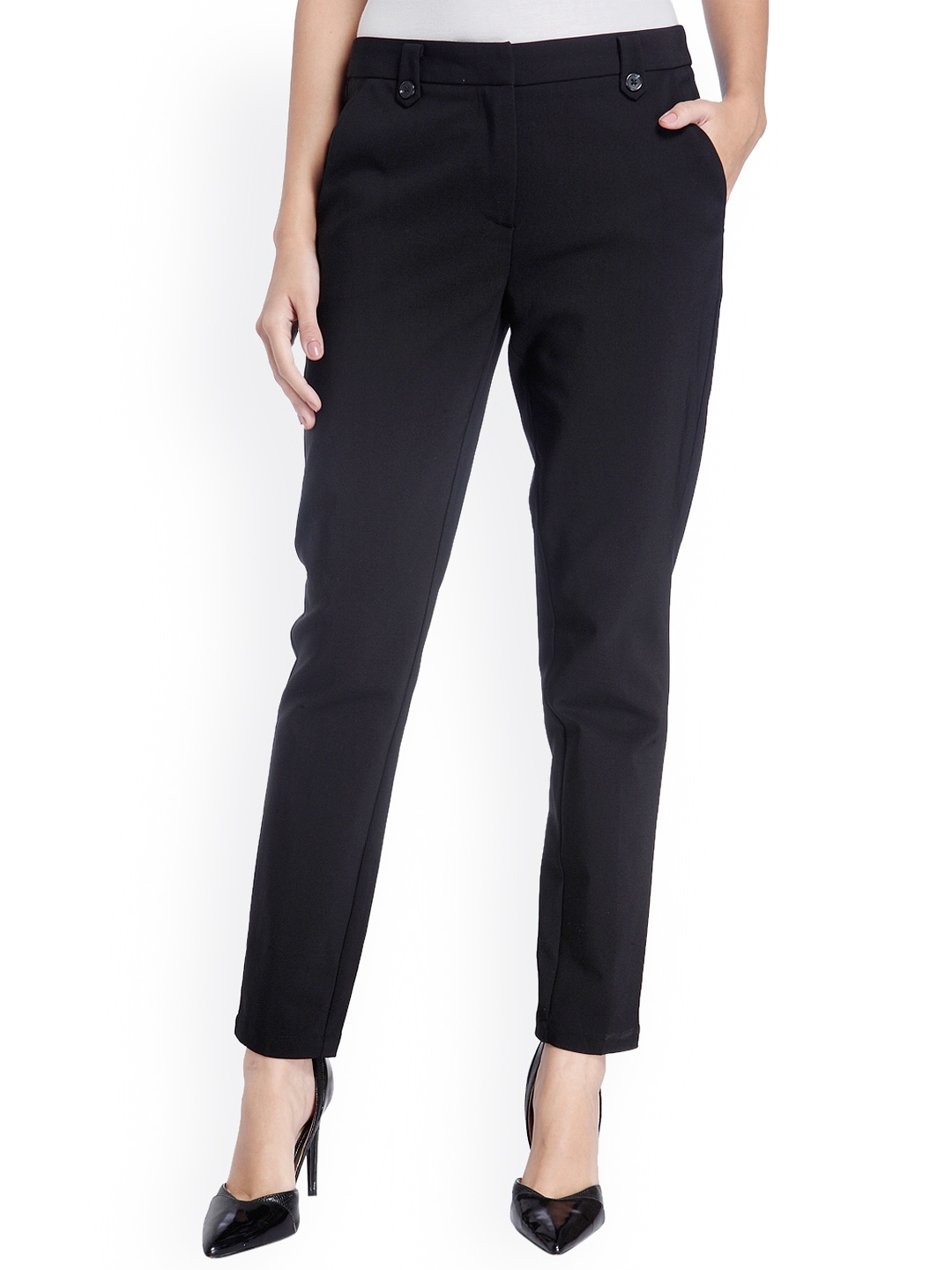 black slim cigarette trousers