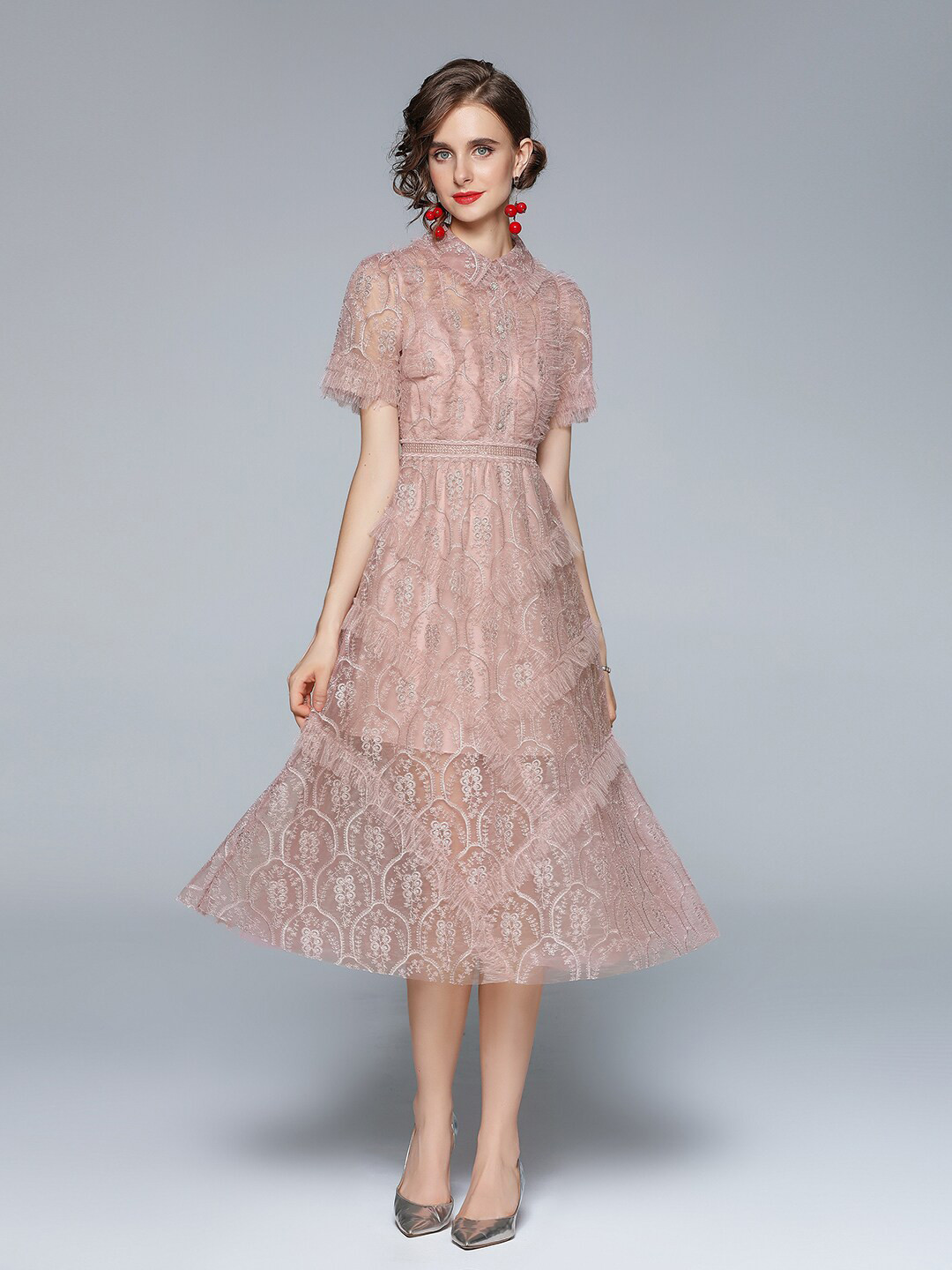 JC Collection Women Pink Midi Dress