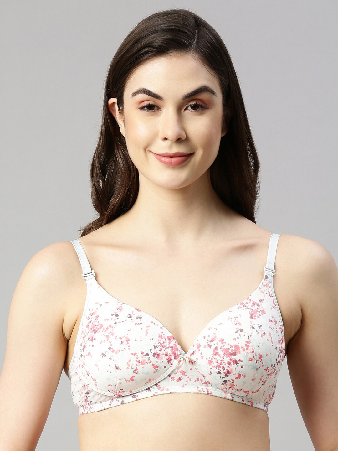 Enamor Women Padded Non-Wired Perfect Plunge T-Shirt Bra With Detachable Straps F023