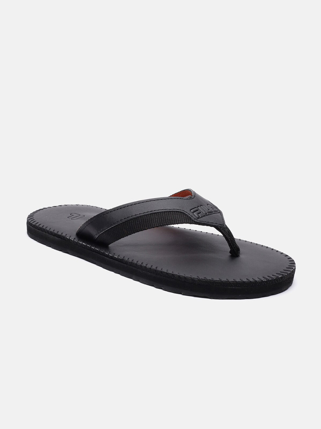 FILA Men Black Rubber Thong Flip-Flops