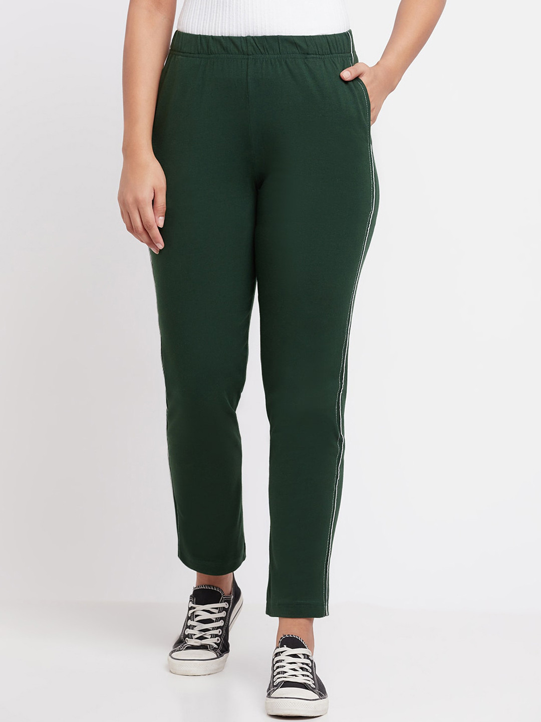 elleven Women Green Solid Trackpants