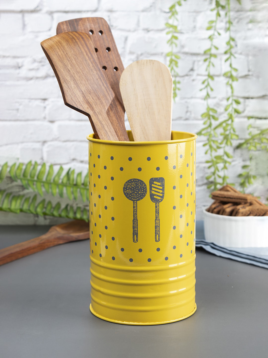 MARKET99 Yellow Printed Ladle Holder