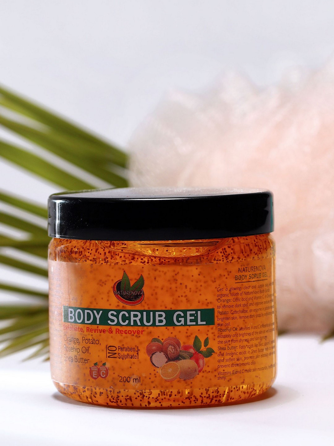 NatureNova Herbals Unisex Body Scrub Gel Exfoliate Revive and Recover - 200 ml