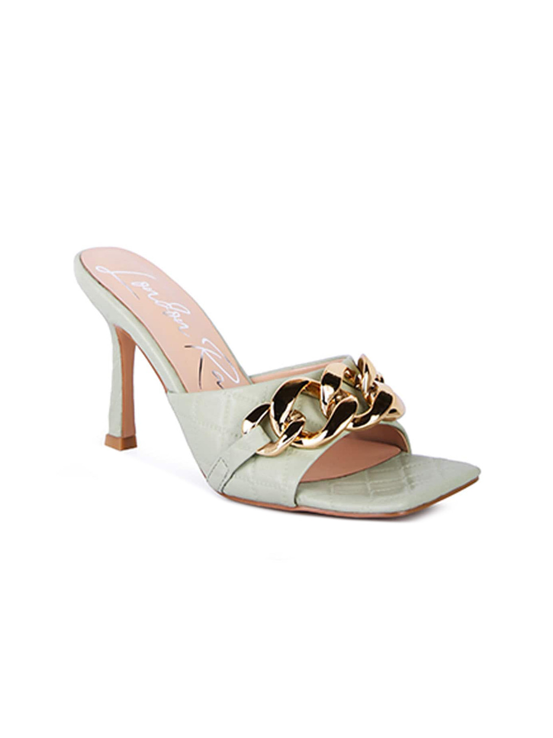 London Rag Green Embellished Party Stilettos