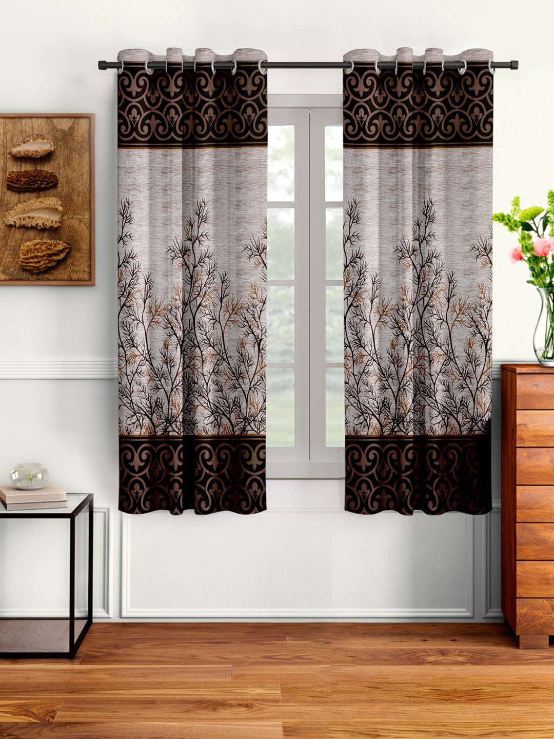 Cortina Set of 2 Abstract Printed Window Curtains