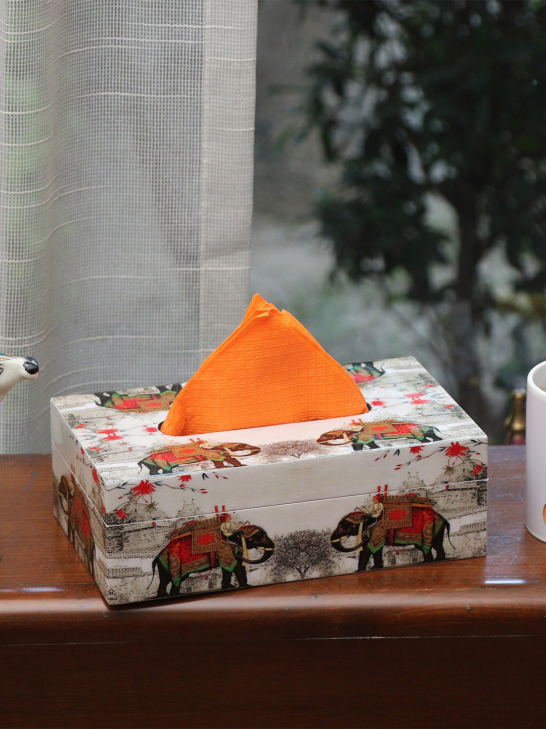 DULI Red Handmade Tissues Box Holder
